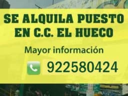 Alquiler de puesto  comercial en centro de lima