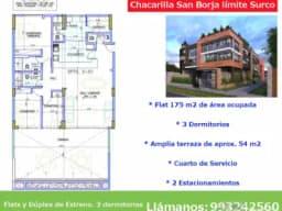 Departamento con Amplia Terraza Primer Piso Estreno Chacarilla San Borja limite Surco