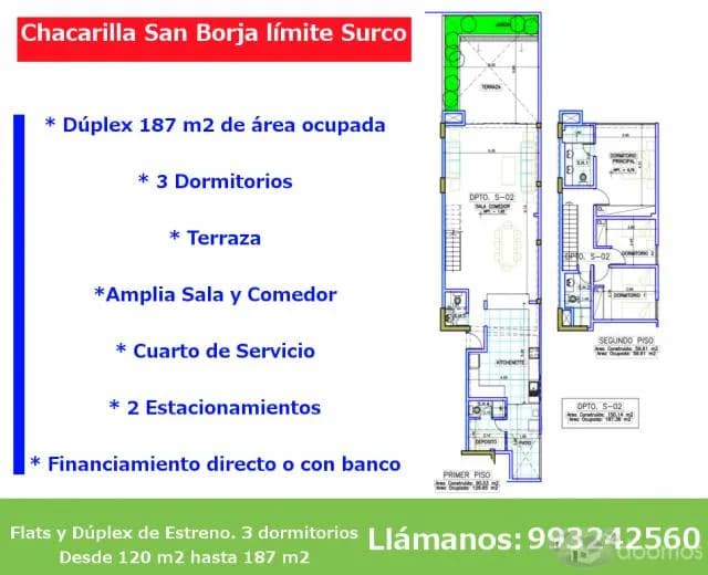 Duplex con terraza en Chacarilla — foto 2