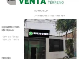 PROPIEDAD CON VALOR DE TERRENO - SURQUILLO