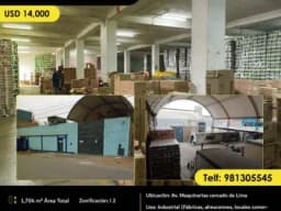 ALQUILO LOCAL COMERCIAL INDUSTRIAL EN AV. MAQUINARIAS