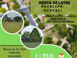 OCASIÓN: SE VENDE LOTE DE 10 000 M2 EN PUCALLPA