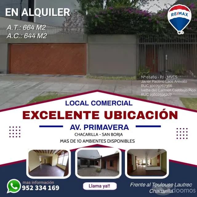Se alquila casa como local en Av. Primavera — foto 3