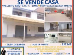 CASA VENTA FRENTE A LOSA SAN MARTÍN