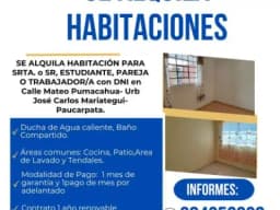 HABITACIONES EN ALQUILER PARA PERSONA SOLA O PAREJA