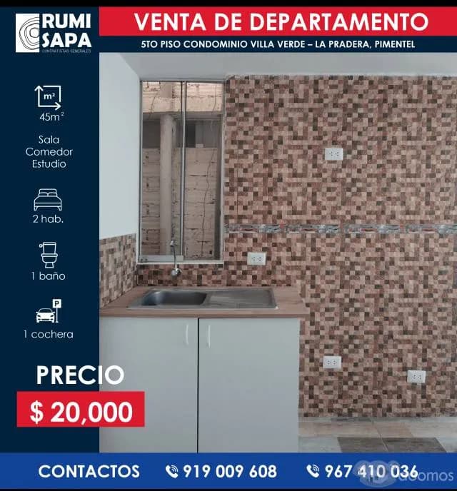 Venta Departamento Condominio Villa Verde - La Pradera, Pimentel — foto 3