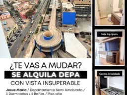 SE ALQUILA DEPARTAMENTO EN JESUS MARIA