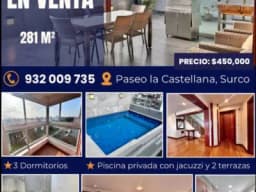Duplex con piscina privada con Jacuzzi, dos terrazas, area de parrilla. Acabados premium en Madera de Cedro & Caoba. Pisos de Bambu, Granito de alta pureza en paredes & muebles, Marmol y porcelanato.