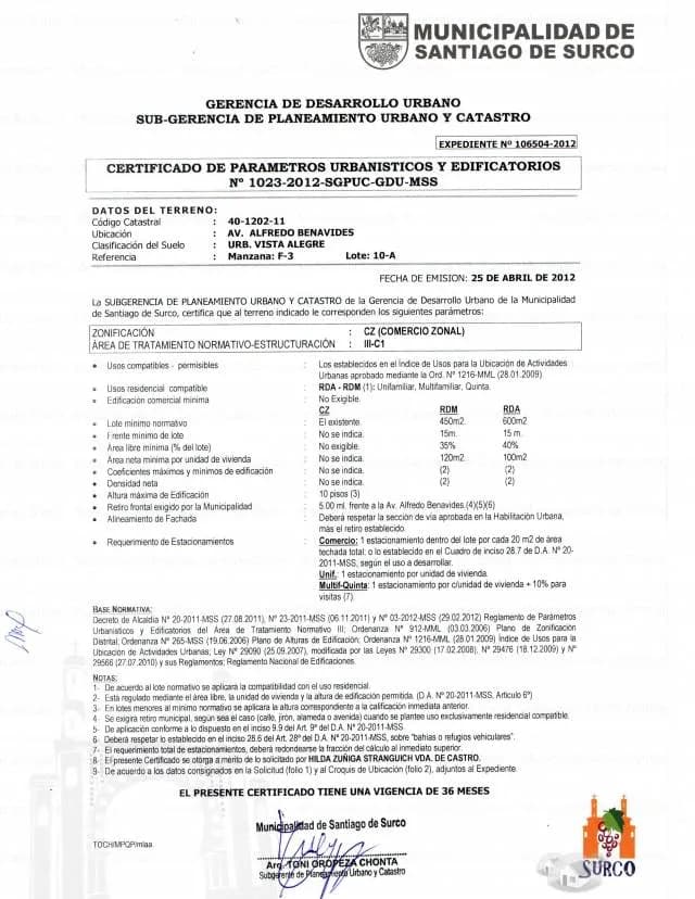TERRENO - ZONIFICACIÓN CZ AV. BENAVIDES 4586 — foto 3