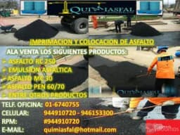Ventas de asfaltos en Perú CEL:981981385/ QUIMIASFAL