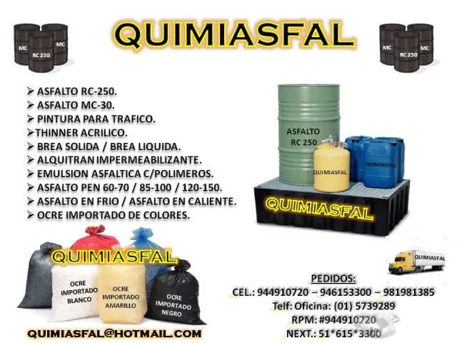 VENTAS DE ASFALTOS RC-250 Envios a lima y provincias — foto 2
