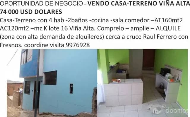 casa 2 pisos viña alta la molina — foto 1