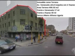 SA09 PUBLICAR Inmueble como Terreno Av. Venezuela cdra 8 esquina con Jr. Huaraz Breña AT 490.50 m2 x Metro Alf Ugarte