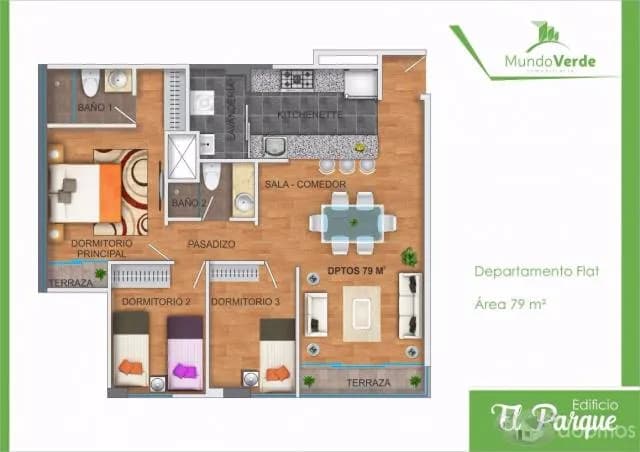 EDIFICIO "EL PARQUE" / FLAT DE 79m2 / PUEBLO LIBRE — foto 2