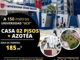 A 150 m de "Ucv", Vendo Casa 02 Pisos + Azotéa + Cochera Para 02 Camionetas
