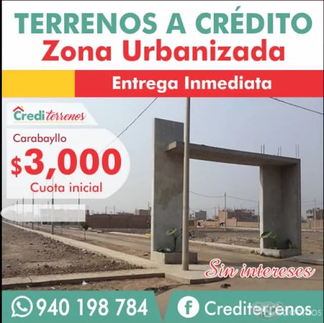 TERRENOS A CRÉDITO SIN INTERESES — foto 1
