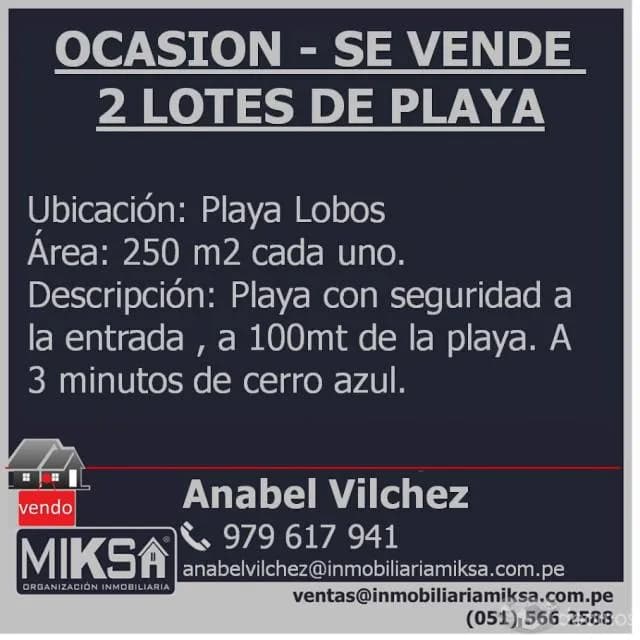 OCASION - VENTA DE  2 LOTES EN PLAYA LOBOS — foto 2