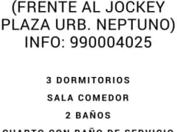 ALQUILER DEPARTAMENTE (FRENTE AL JOCKEY PLAZA)