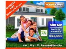 Lotes comerciales y residenciales 500mt en la "Nueva Lima"