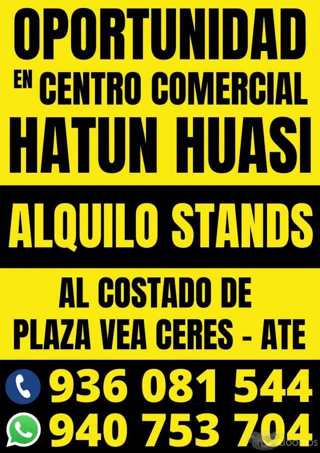 ALQUILO STANDS EN CENTRO COMERCIAL HATUN HUASI ATE — foto 1