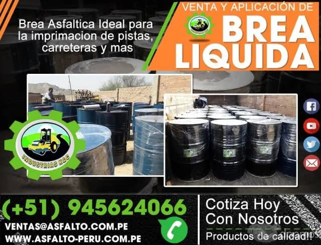 Venta de brea liquida para juntas y galpones servicio de asfaltado — foto 1