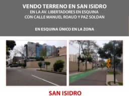 SAN ISIDRO TERRENO LIMPIO ÚNICO EN LA ZONA 400 M2
