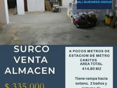 VENTA ALMACEN  MIRAFLORES - SURCO  ESTACION TREN CABITOS