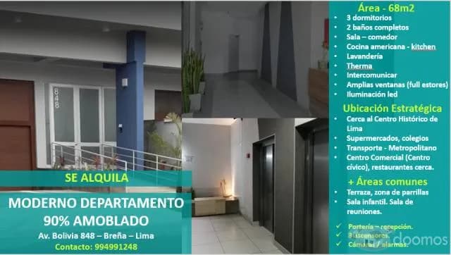 MODERNO DEPARTAMENTO - NUEVO, 90% AMOBLADO — foto 1