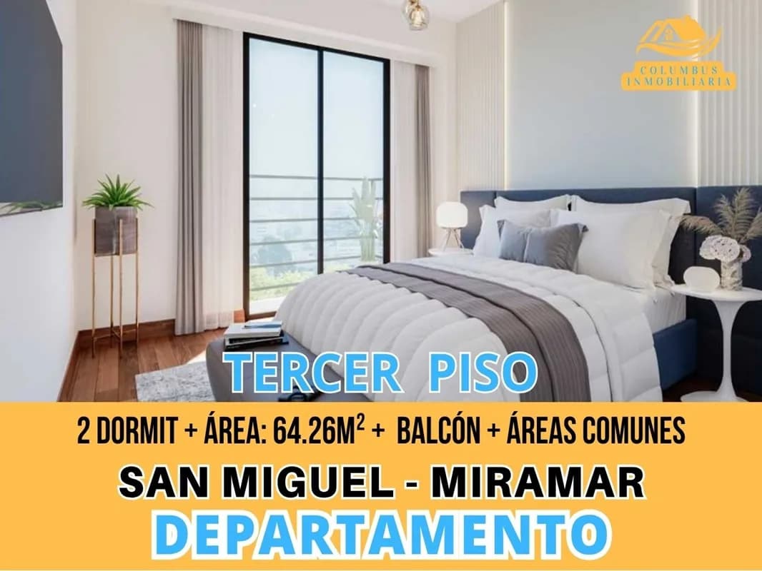 SAN MIGUEL - Dpto de 2 Dormit + Balcón + Exterior + Áreas Comunes (Tercer Piso) — foto 1