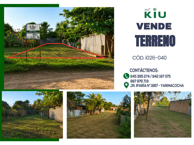 i026040 VENTA TERRENO - YARINACOCHA